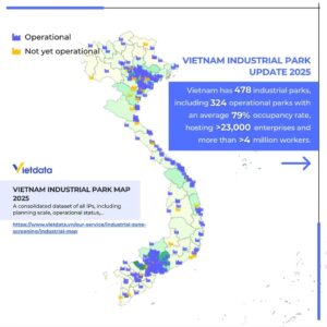 Map of Vietnam transport infrastructure 2026 showing operational logistics corridors and industrial parks